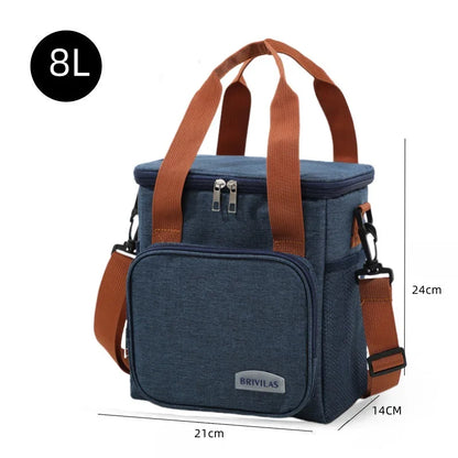 Portable Thermal Lunch Bag Picnic Food Cooler Bags Insulated Case Durable Waterproof Office Lunchbag Shoulder Strap Cooling Box