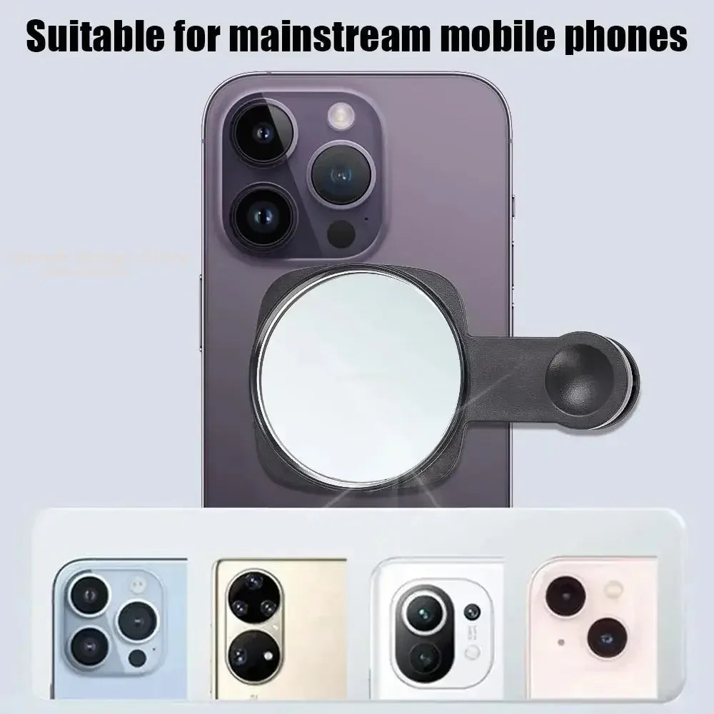 Smartphone Camera Mirror Reflection Clip Kit Portable Mobile Phone Camera Mirror Clip With Storage Bag Phone Rear Selfie Mirror