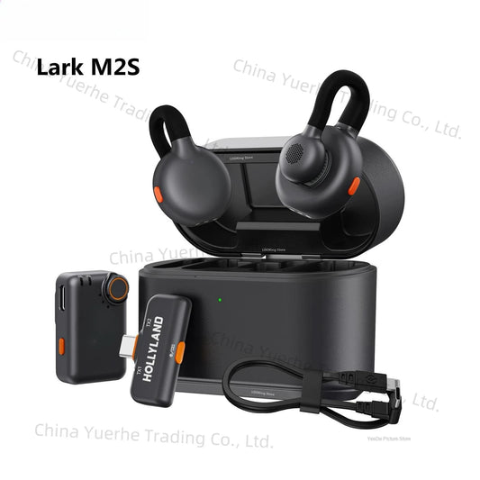 Hollyland Lark M2S Wireless Microphone for iPhone Camera Android PC Noise Cancellation Microphone for Photography Interview