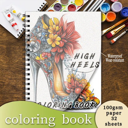 Coloring Book - 8.3 x 11.2 inches 32 pages of elegant high heels coloring book - ideal gift for family or friends
