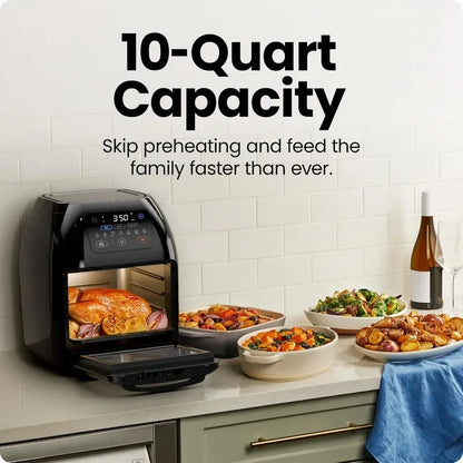 Tool Digital Air Fryer+ Rotisserie, Dehydrator, Convection Oven, 17 Touch Screen Presets Fry, Dehydrate, Guaranteed Authentic.