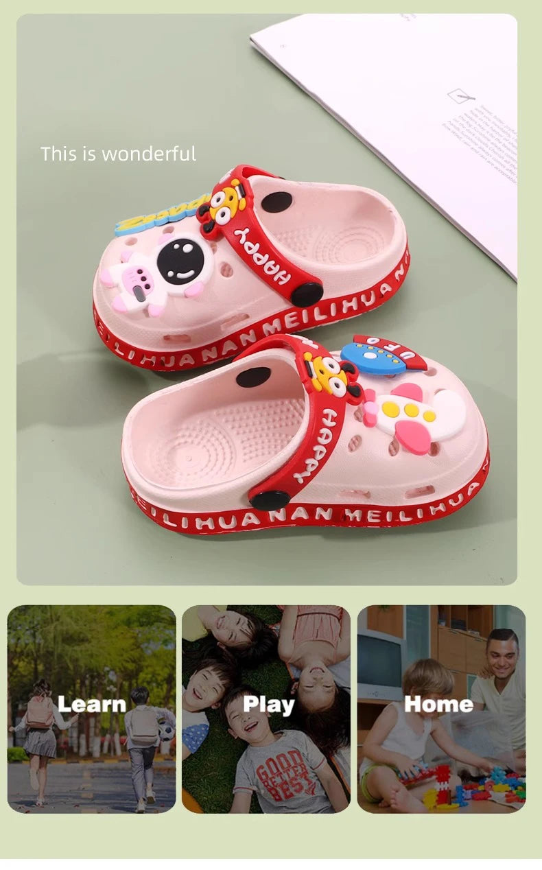 Cartoon Baby Soft-Sole Sandals – Ultra-Light Non-Slip Infant Closed-Toe Sandals for Boys and Girls, Beach Shoes