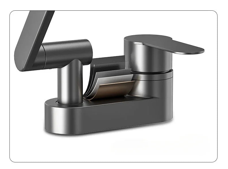 Basin Faucet Bathroom Double Hole Cold and Hot Water Tap Toilet Second Gear Sink 360° Rotating Water Mixing Valve Accessories