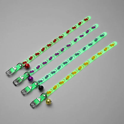 Fashion Pet Glowing Collars with Bell Glow at Night Dogs Cats Necklace Light Luminous Neck Ring Accessories for Kitten and Puppy