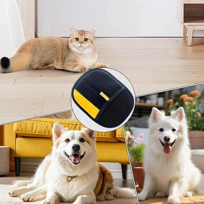 Pet Grooming Gloves Cats Hair Brush Pet Hair Removal Gloves Dual Brush Static-Free Cat Hair Cleaning Tool Hair Stripping Mitts
