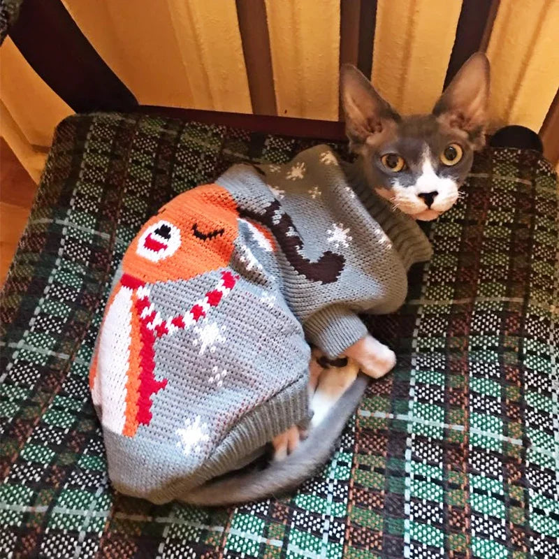 Christmas Cat Dog Sweater Pullover Winter Dog Clothes for Small Dogs Chihuahua Yorkies Puppy Jacket Pet Clothing ubranka dla psa