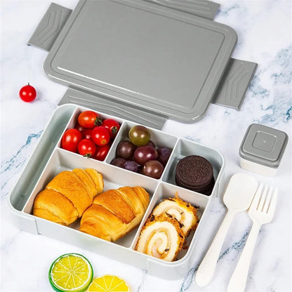 1330ML Lunch Box Adult Bento Boxes Food Containers with 6 Compartment and Tableware For Snack Work School Microwave Oven Heating