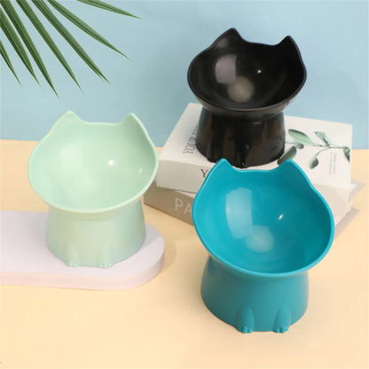 Pet Bowl Protects Cervical Vertebrae Dog Basin High-legged Cat Bowl Prevents Overturning Plastic Slanted Cat Food Bowl