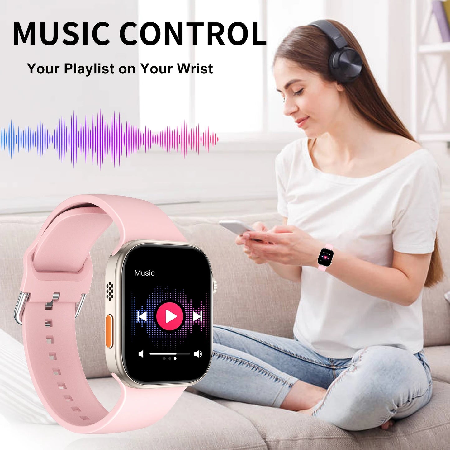 Smart Watch Multi-functional sports smart watch ,Wireless Calling, Personalized the Watch Faces,Music control