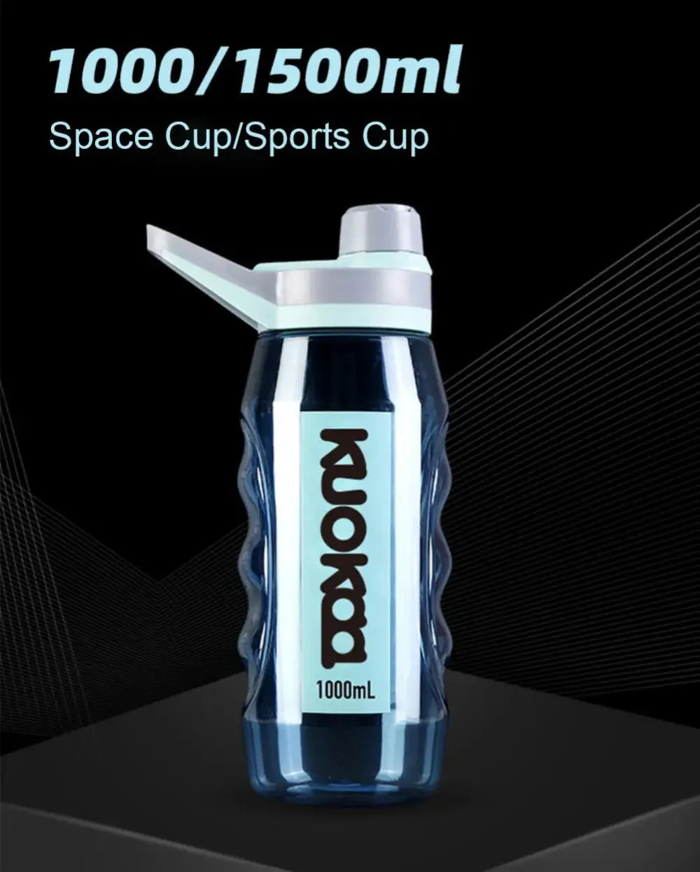 1/1.5L Leak Proof Water Cup Environmentally Plastic Water Bottles Sports Bottle Large Capacity Travel Water Bottle Flip