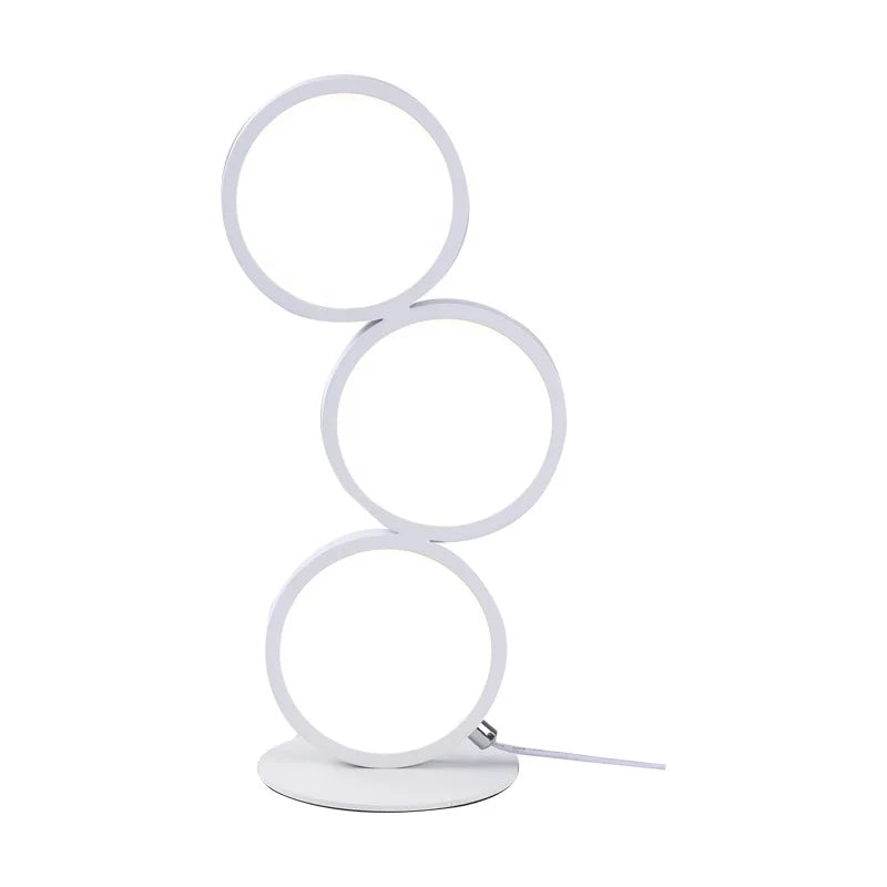 Dimming Table Lamp Intelligent Touch Ring Night Light Bedroom Simple Modern Living Room Lamp Monochrome Circle DeskTable Lamp