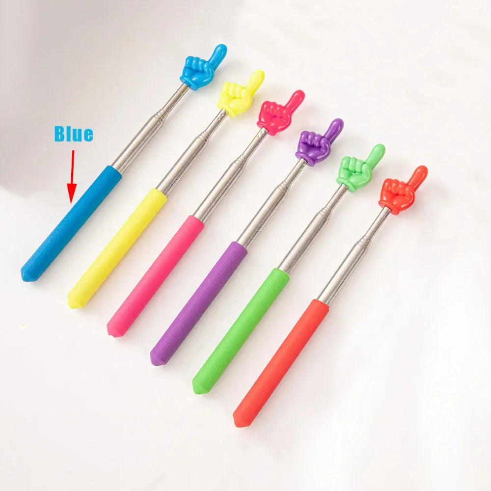 1PC Stainless Steel Teaching Tools Finger Design Whiteboard Pointer Teaching Stick Finger Reading Sticks Handheld Presenter