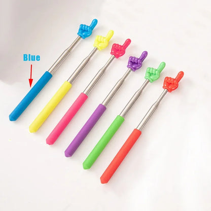 1PC Stainless Steel Teaching Tools Finger Design Whiteboard Pointer Teaching Stick Finger Reading Sticks Handheld Presenter
