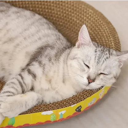Oval Cat Scratching Board Protect Furniture Grinding Claw Toys  Corrugated Paper Wear-resistant Cat Nest Cat Accessories