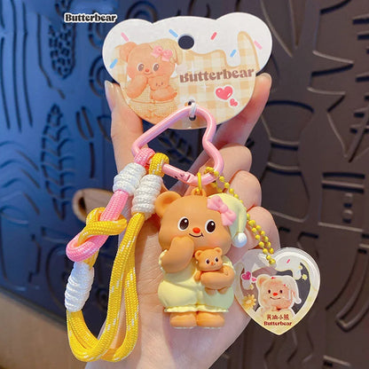 Butterbear Costume Show Keychain Cute Cartoon Bear Bag Charms