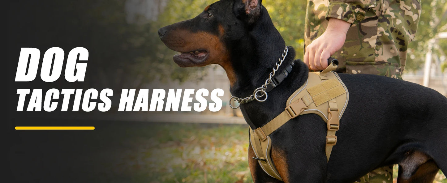Tactical Dog Harness Pet Doberman Pinscher Pet Training Vest Dog Harness for Small Medium Large Dogs Explosion Proof