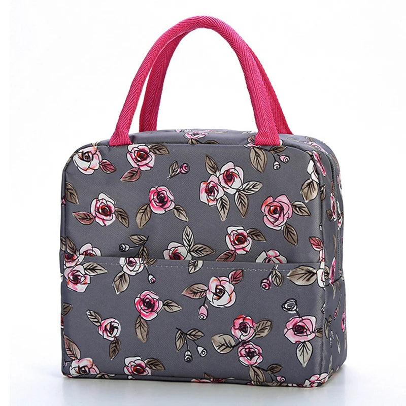 Large Capacity Lunch Bags Children's Cartoon Printed Lunch Bag Portable Picnic Tote Waterproof Heat Insulation Food Storage Bags