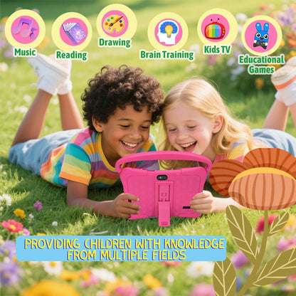 Kids Tablet 7 Inch, Android 12 Quad Core, 2GB RAM+32GB ROM, 3000mAh, Dual Camera, WiFi, Parental Contro