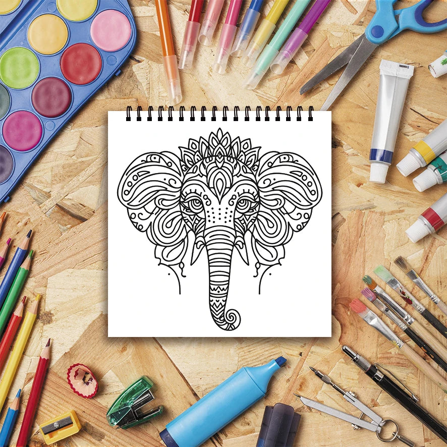 Fantastic Mandala Animal Coloring Book - 8.27 x 8.27 inches 22 pages coloring book - helps relieve stress and emotions, positive
