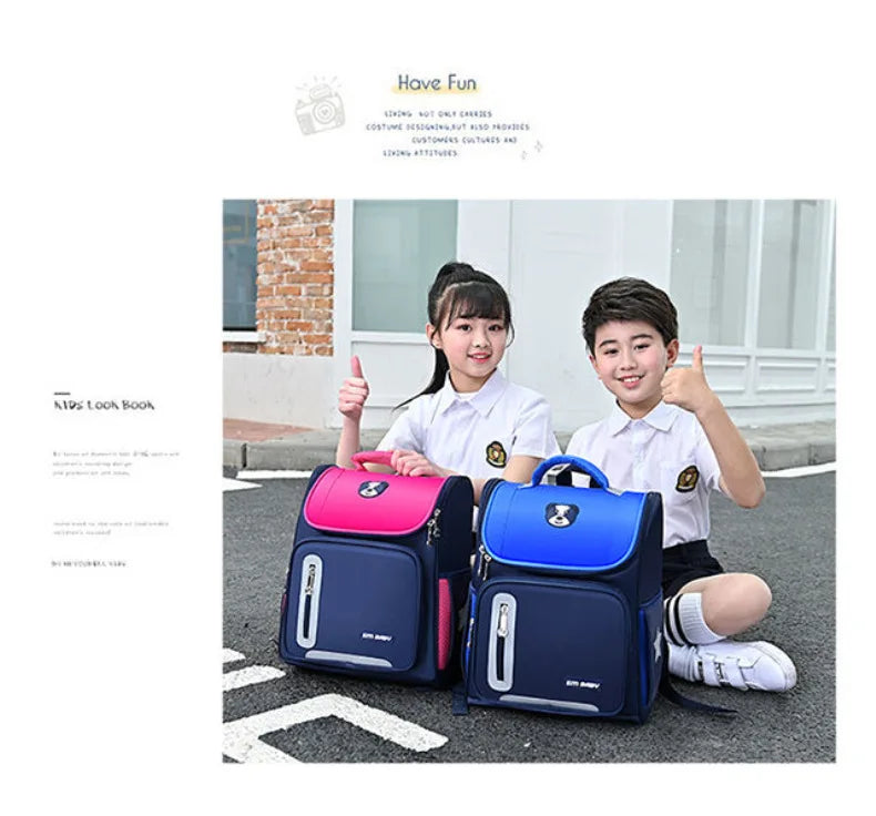 Students Simple Primary School Bags Boys 1-6 Grade Spine Protection Burden Reduction Schoolbag Girls Backpack Unisex Mochila Bag