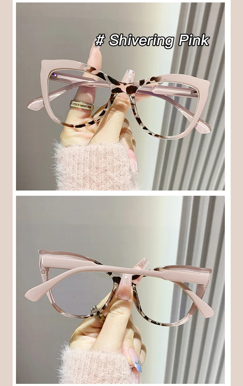 2024 New Cat Eye Glasses Frame Women Fashion Gradient Color Eyeglass Frame Anti Blue Light Glasses Computer Goggles Óculos Gifts