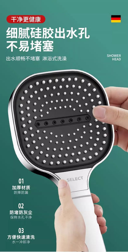 New 13CM Large Panel 3 Modes Adjustable Home Shower Head High Pressure Massage ShowerHead Filter Element Bathroom Accessories