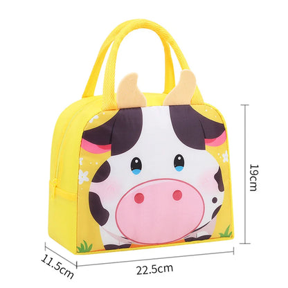 Cartoon Animals Children's Lunch Bag Portable Cartoon Handbag Thickened Insulation Fresh Refrigerated Bag Children's Bag