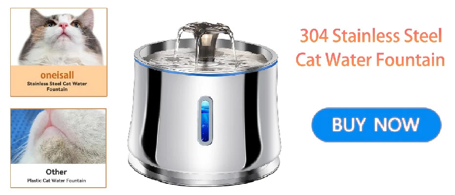 Petavista Dog Water Fountain Stainless Steel Pet Drinking Fountain for Cats Dogs 2L Ultra-Quiet Automatic Fountain Dog Drinker