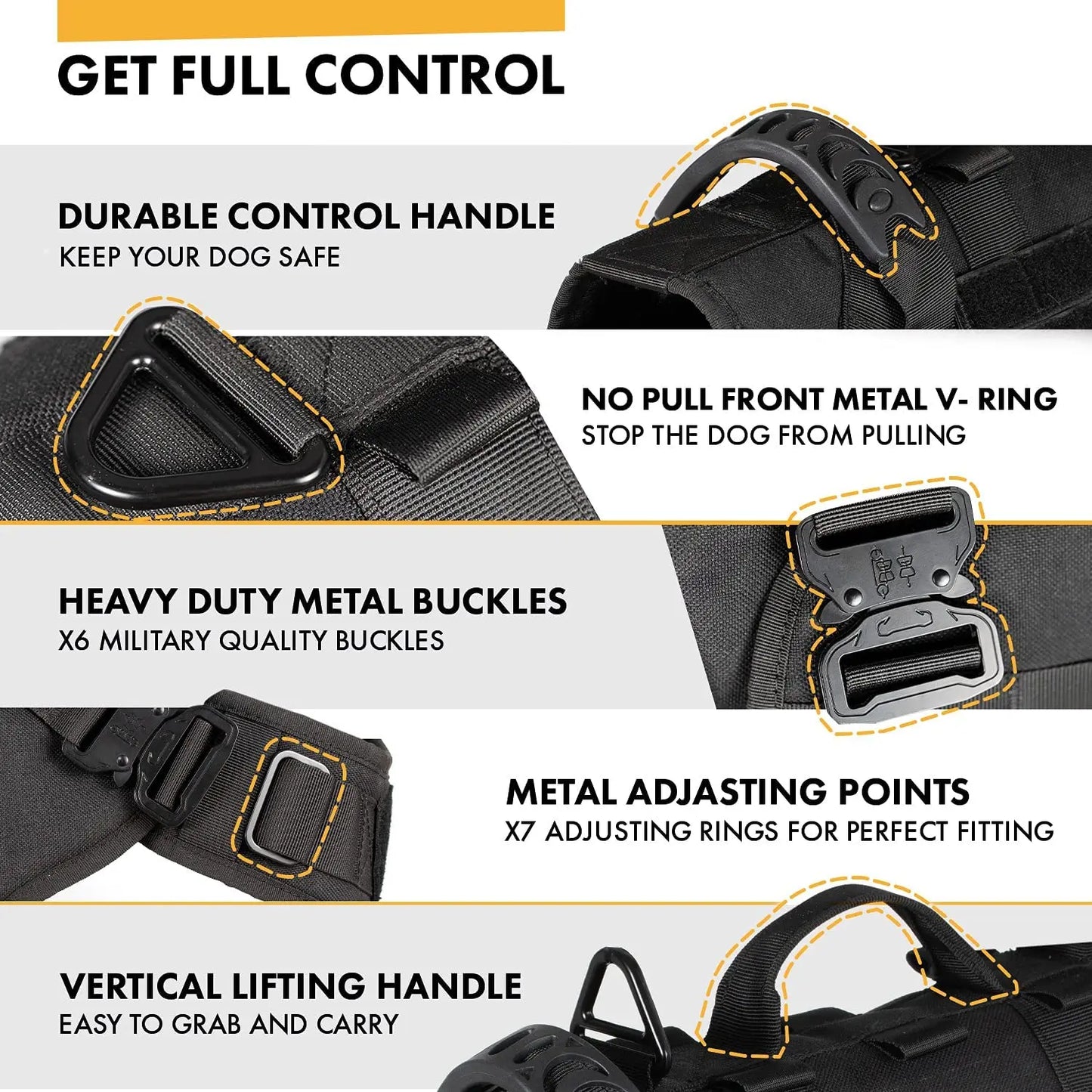 Military Large Dog Harness Training Pet Vest for French Bulldog German Shepherd Malinois Tactical Harnesses For Dogs Accessories