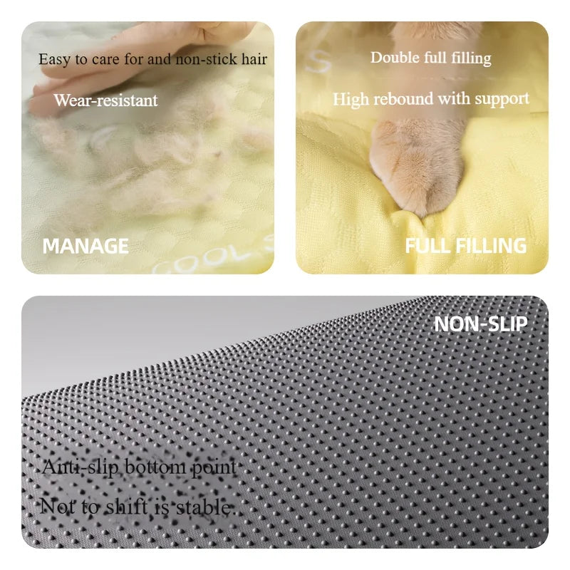 1pc Cool Pet Mat - Summer Cat and Dog Cooling Mat Washable Ice Self Cool Pad