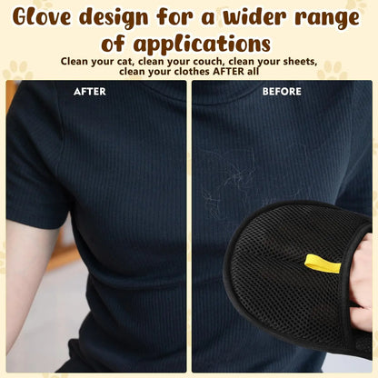 Upgrated Pet Hair Remover Glove Double-Sided Fur Gloves Cat Dog Fur Magnet Gloves for Washing Deshedding Cleaning Carpets Sofas