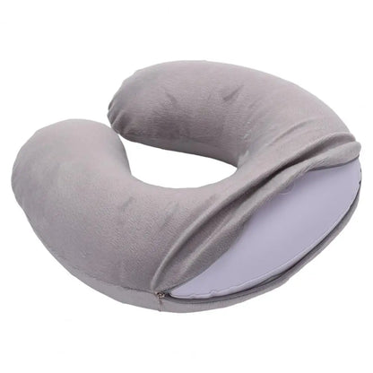 U-shaped Neck Pillow Inflatable Fatigue Relief Travel Pillow Flight Headrest Sleep U-shaped Cushion for Plane