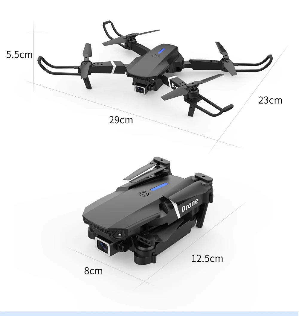 Drone E88 RC Quadcopter Foldable Portable 5G WiFi FPV Drones With 4K HD Camera Altitude Hold Mode follow Drone