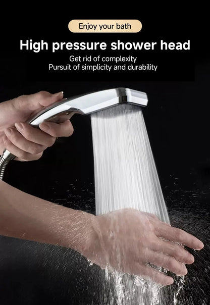 300 Holes Pressurized Showerhead Hand Hold Square Rain Shower Head Water Saving Rainfall Spray Nozzle Bathroom Accessories
