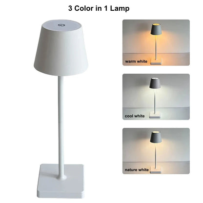 Nordic LED Table Lamp Rechargeable Touch Dimmable Desk Lamp bedroom decoration Home Dining Room Coffee Shop Simple Room Decor