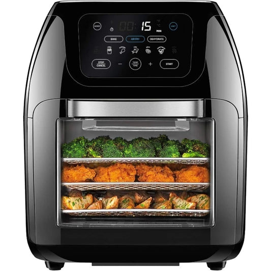 Multifunctional Digital Air Fryer+ Rotisserie, Dehydrator, Convection Oven, 17 Touch Screen Presets Fry, Roast, Dehydrate