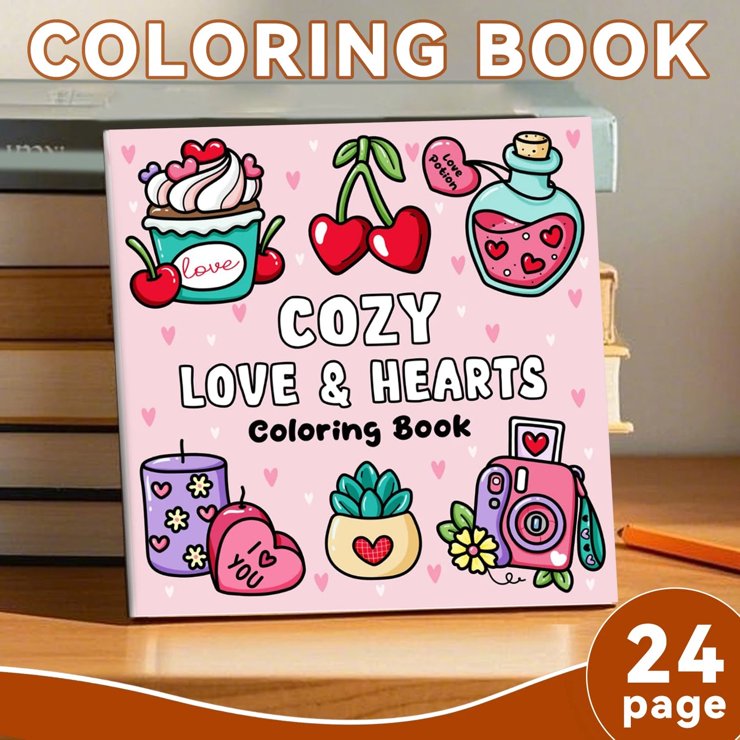 Cozy Love Hearts Coloring Book Educational Relaxation Gift Graffiti Painting Book Doodles Book Adult Relaxation Activities