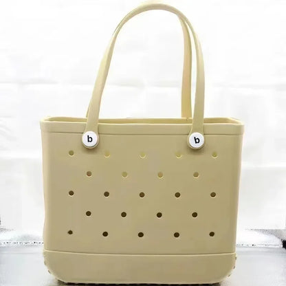 Fashion Beach Bogg Bag Rubber Waterproof Basket Large Capacity Summer Storage Shoulder Handbag Travel Women Tote Shopping Bags