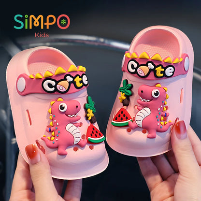 Summer Boy's Sandals Cute Crocodile Girl's Garden Shoes Soft Sole Baby Breathable Non-slip Lightweight Outdoor Beach Slippers