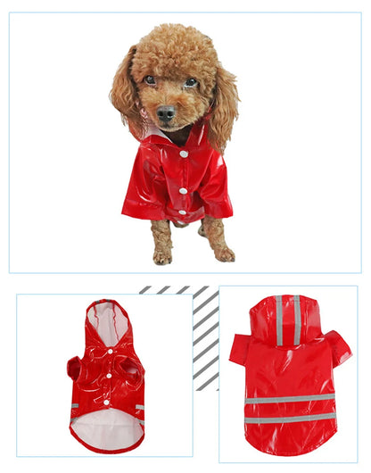 Dog Raincoat Reflective Waterproof Snowproof Pet Coat for Small Puppy Cats Raincoat Chihuahua Bulldog Pets Cape Poncho Costume