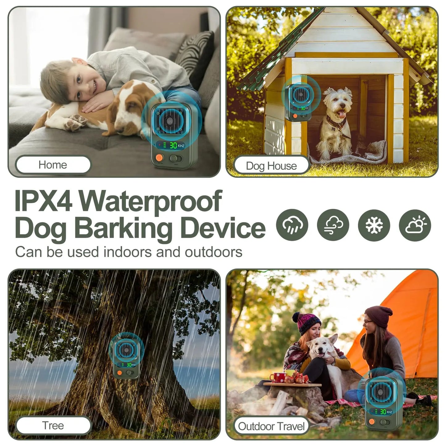 Anti Barking Devices, Auto Bark Deterrent Devices with 3 Modes, Rechargeable Dog Barking Silencer Sonic Barking Deterrent Indoor