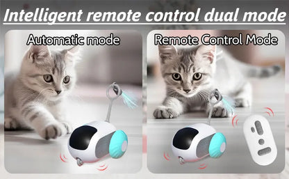 Self-Moving Automatic Cat Teaser Ball with Faux Tail Rechargeable Smart Sensor Cat Toy for Indoor Cats Cat Toys Interactive