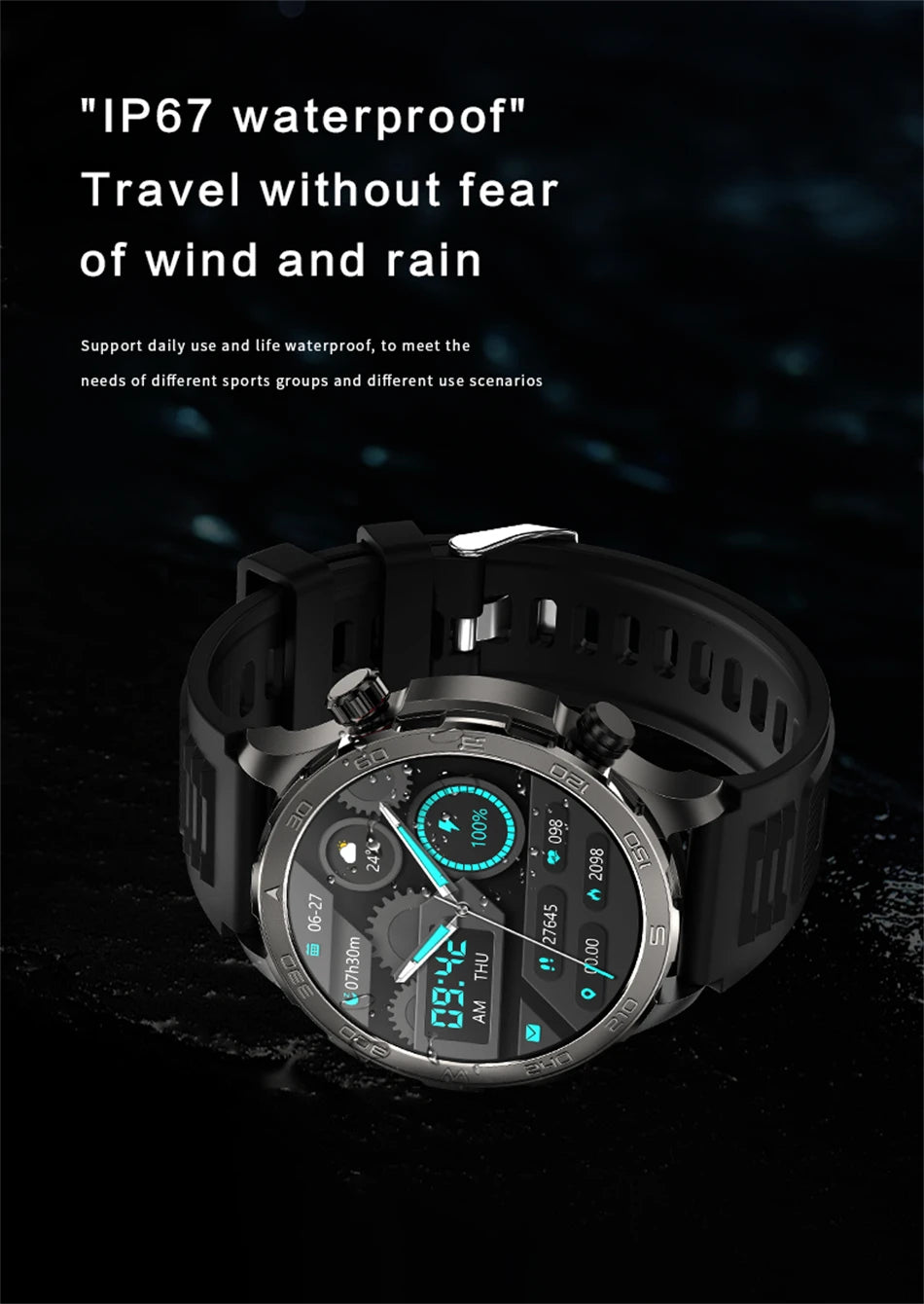 2025 New GPS Bluetooth Call Smart Watch Men AMOLED HD Screen Heart Rate NFC IP68 Waterproof Sports Smart Watch For Android iOS
