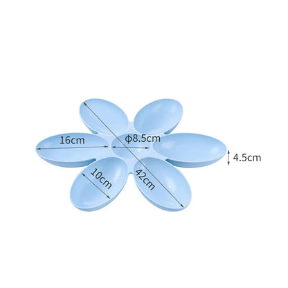 Flower Shaped Pet Bowl with 6 Connected Bowls for Small Dog and Cat, Water Dish, Puppy Feeding Bowls, Slow Down Eating Feeder