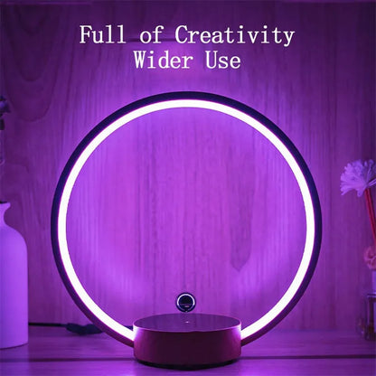 2025 New Luxury Magnetic Levitating Ring Circular Lamp Gradient Atmosphere Light for Office Bedroom Home Decor Creative Gift