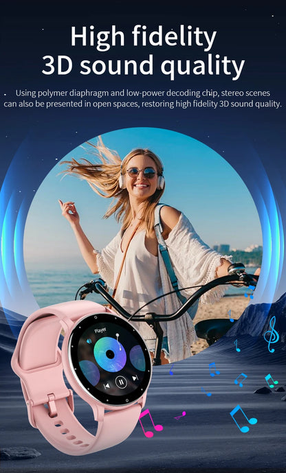 LIGE 2025 Smart watch Ladies Full touch Screen Sports Fitness watch IP67 waterproof Bluetooth For Android iOS Smart watch Female