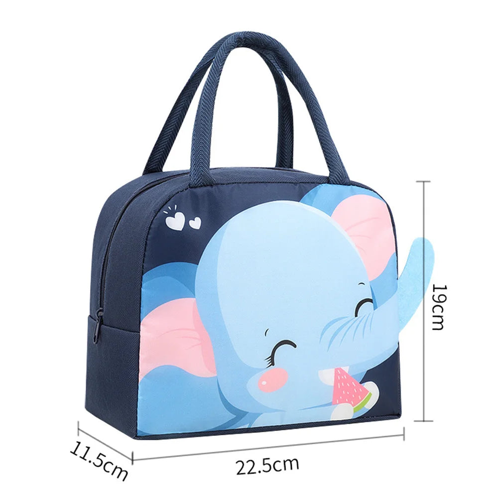 Cartoon Animals Children's Lunch Bag Portable Cartoon Handbag Thickened Insulation Fresh Refrigerated Bag Children's Bag
