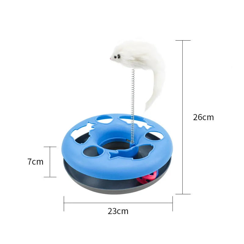 Funny Cat Toys for Indoor Cats Interactive Kitten Toys Roller Tracks with Catnip Spring Pet Toy with Exercise Balls Teaser Mouse