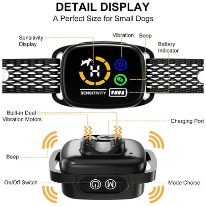 Smart Bark Collar Rechargeable Anti Barking Training Collar Waterproof Dog Training Collar for Small Dogs