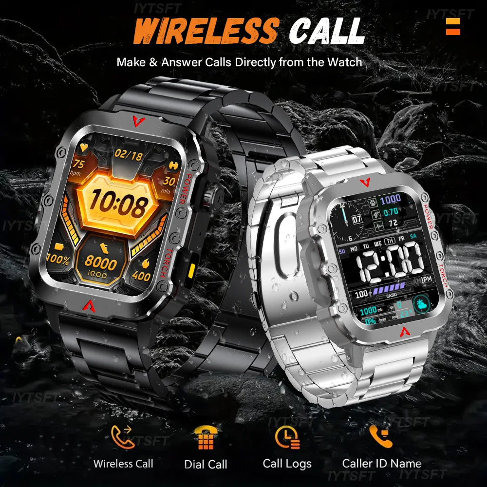 KESHUYOU 2025 New Sports Smart Watch Bluetooth Talk LED Flashlight Multi-function Outdoor Sports Smart Watch for Men Women